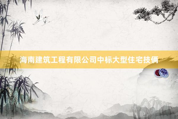 海南建筑工程有限公司中标大型住宅技俩