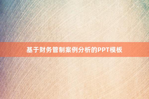 基于财务管制案例分析的PPT模板